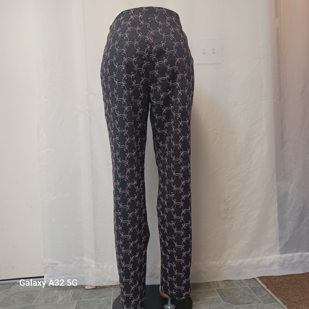 Alanni by Donny  Brook Size 12 Stylish Black Patterned Women's Pants - Picture 7 of 13